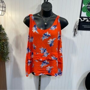 Floral Orange Women's Top 3X